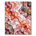 Crimson Teal Gold Fluid Watercolor Blend Rug