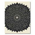 Ornate Charcoal Monochrome Floral Mandala Rug