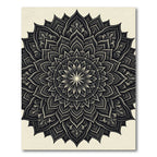 Ornate Charcoal Monochrome Floral Mandala Rug