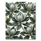 Serene Green Magnolia Floral Composition Rug