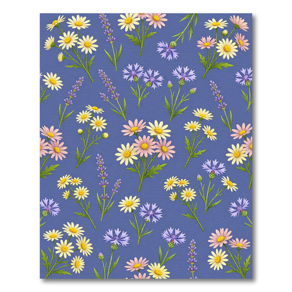 Lavender Cornflower Daisy Meadow Rug