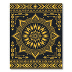 Gold Geometric Sunburst Arrow Tapestry Rug