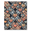 Rustic Plaid Heart Charm Tapestry Rug