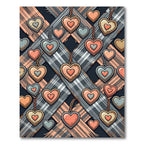 Rustic Plaid Heart Charm Tapestry Rug