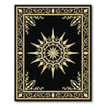 Golden Sunburst Black Elegant Medallion Rug
