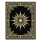 Golden Sunburst Black Elegant Medallion Rug