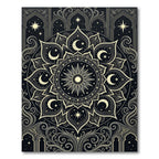 Celestial Black and Gold Mandala Rug