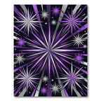 Radiant Purple Silver Star Explosion Rug