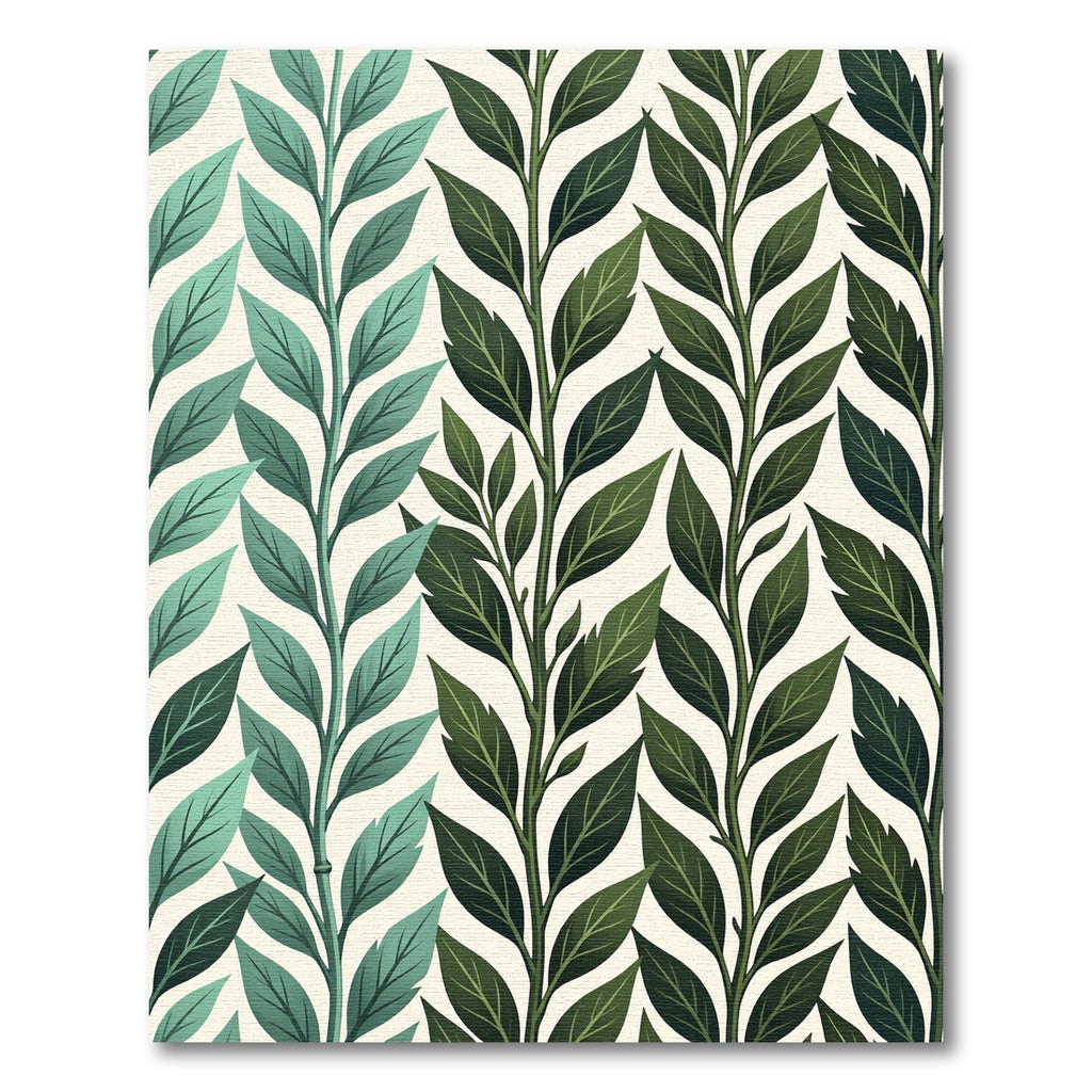Teal Jade Branch Leaf Pattern Rug