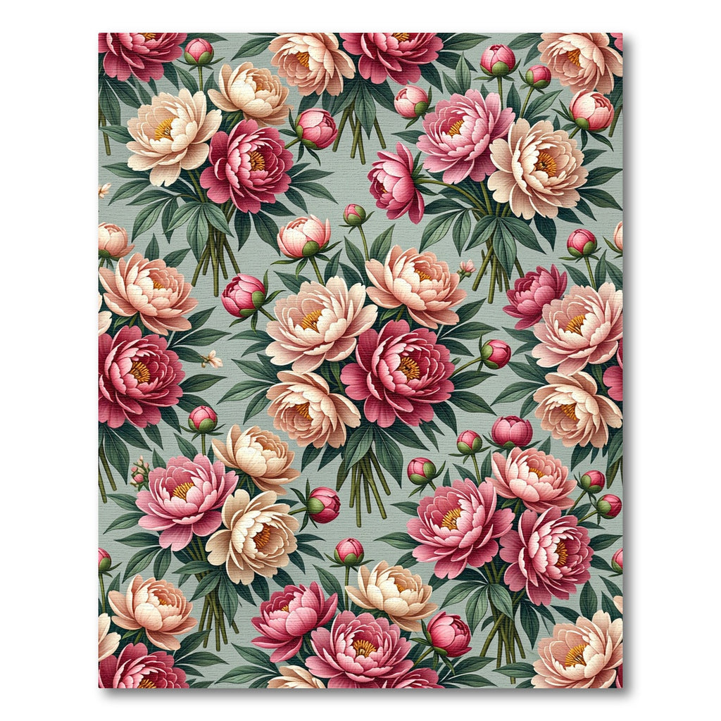 Romantic Peony Bouquet Soft Pastel Rug