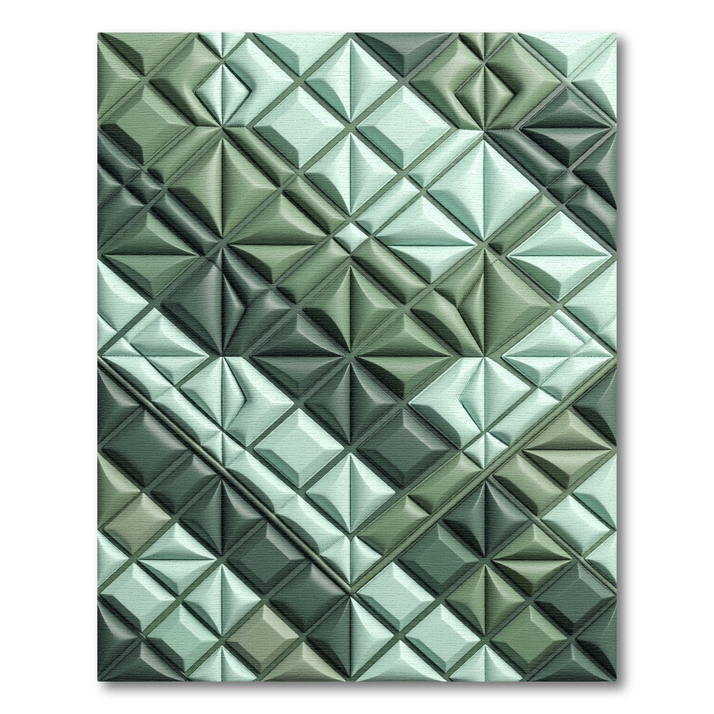 Sage Geometric Quilted Diamond Mosaic Rug