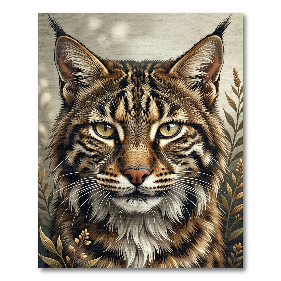 Intense Bobcat Face Wild Animal Rug