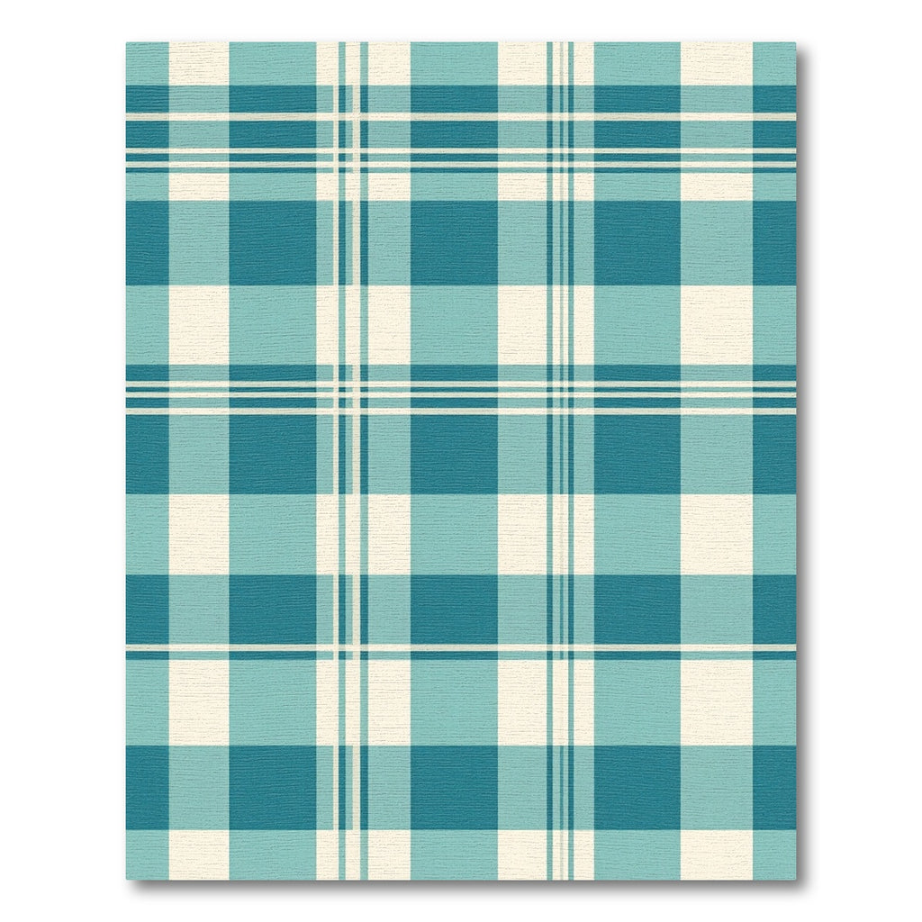 Classic Teal and Cream Tartan Plaid Rug