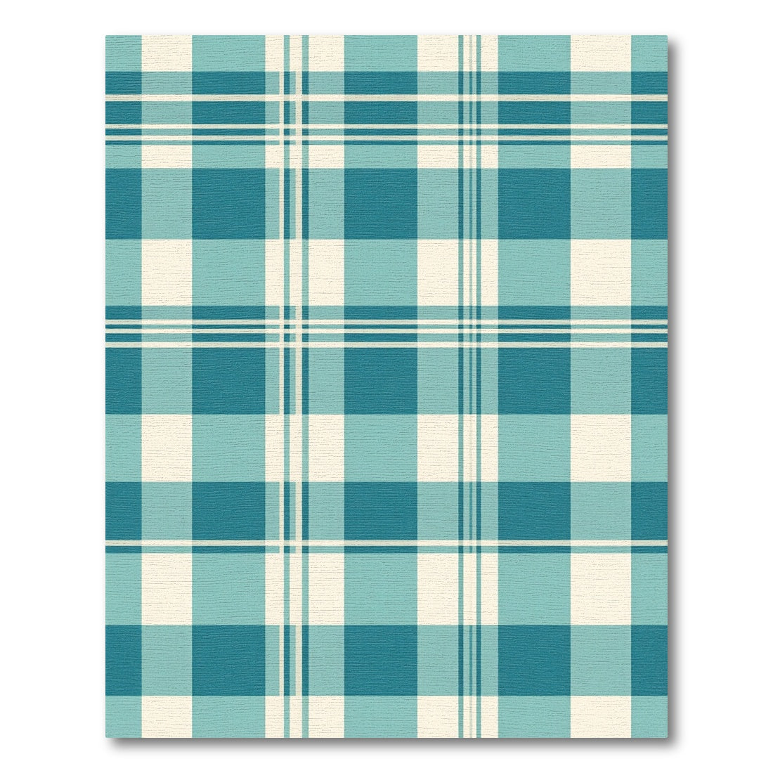 Classic Teal and Cream Tartan Plaid Rug