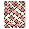 Blush Pink Cream Scalloped Fish Scale Rug