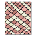 Blush Pink Cream Scalloped Fish Scale Rug
