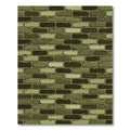 Industrial Olive Brick Stack Wall Rug