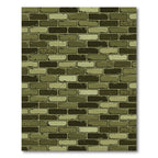 Industrial Olive Brick Stack Wall Rug
