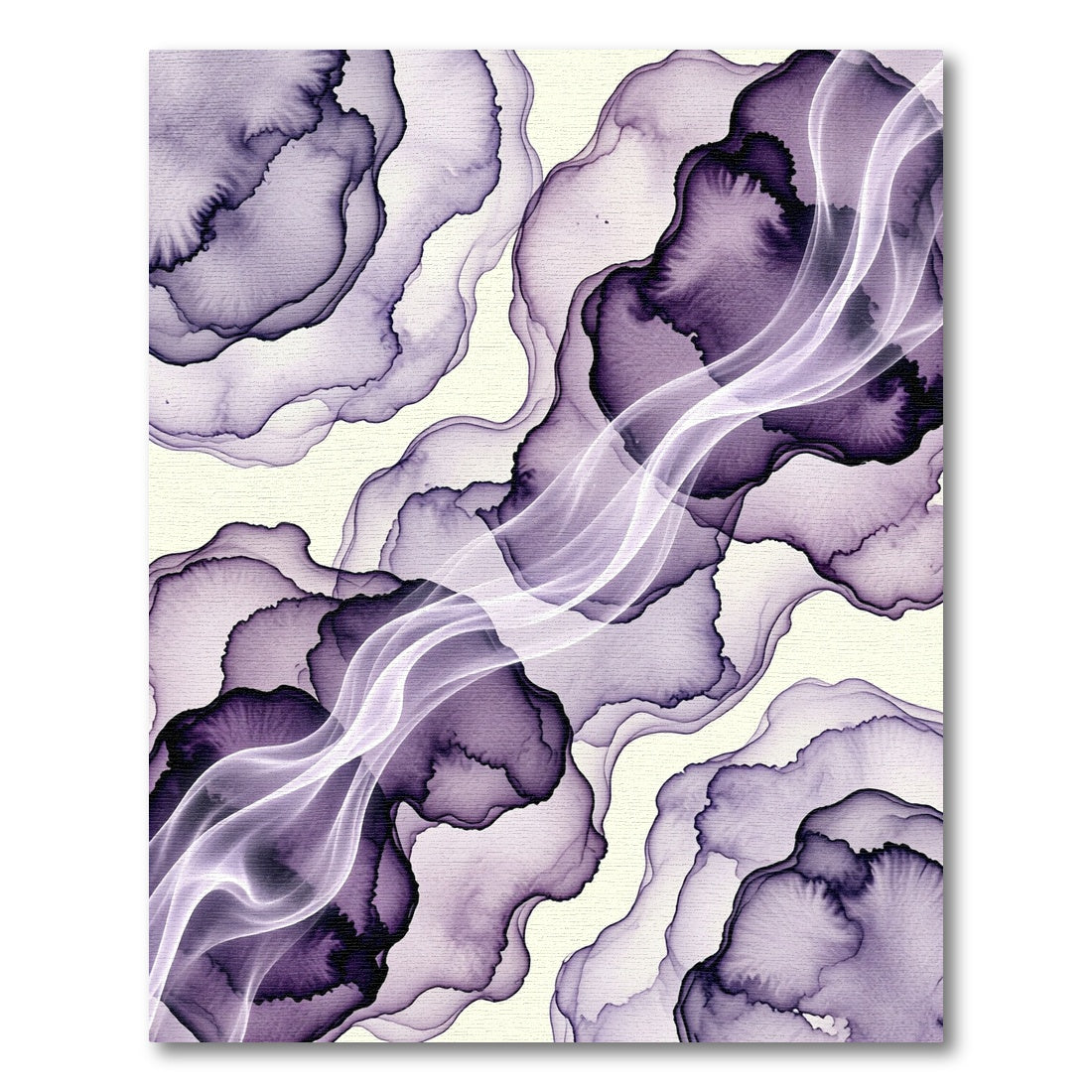 Ethereal Violet Ink Liquid Wave Rug