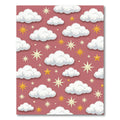 Whimsical Dusty Rose Cloudy Celestial Night Rug