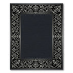 Ornate Charcoal Silver Acanthus Scroll Rug