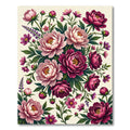 Elegant Pink Floral Peony Bouquet Rug
