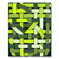 Abstract Woven Lime and Forest Grid Rug