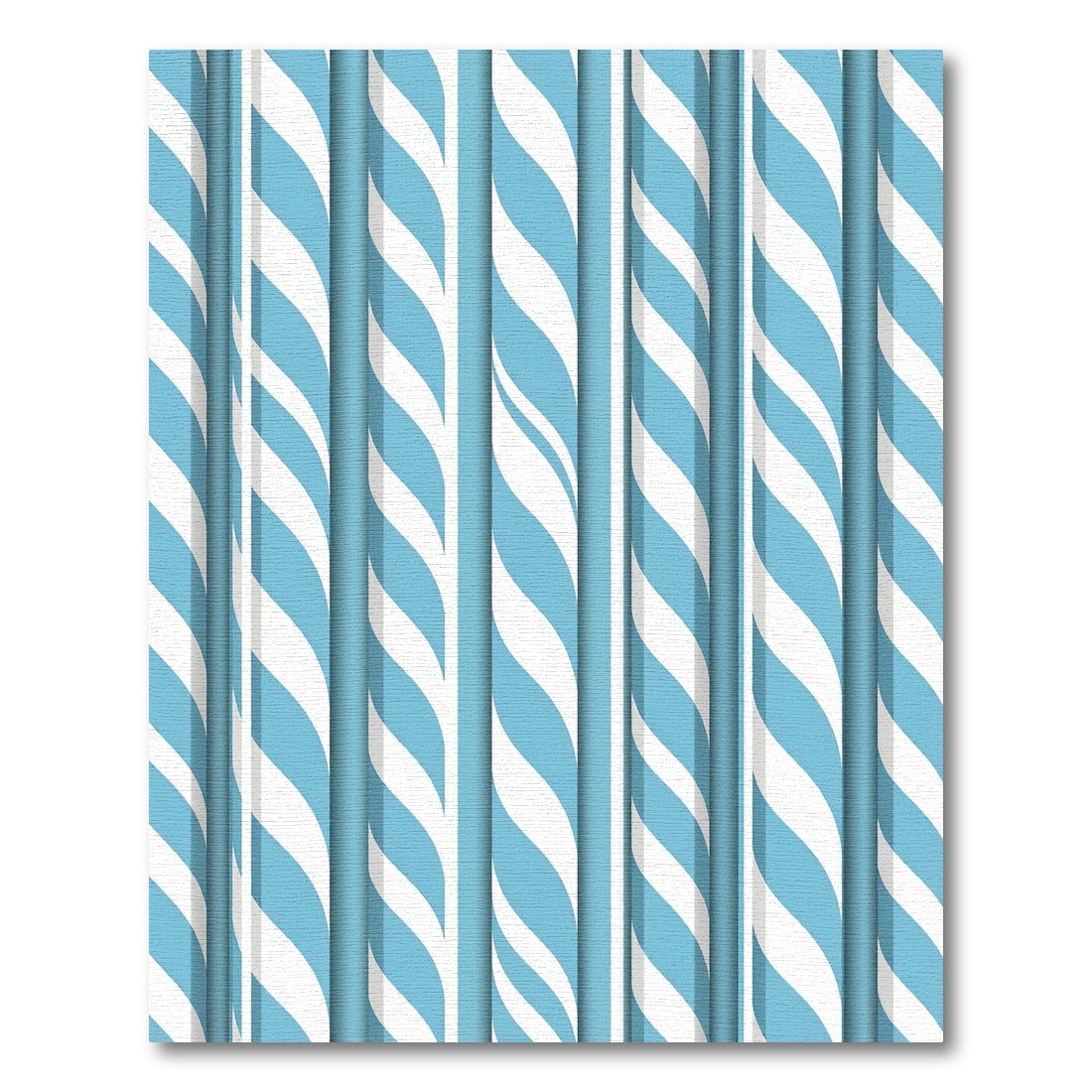 Sky Blue White Twisting Stripe Rug