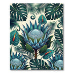 Blue Protea Tropical Foliage Delight Rug