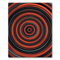Bold Crimson Black Concentric Circular Rug
