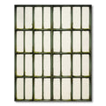 Minimalist Forest Green Grid Window Frame Rug