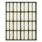 Minimalist Forest Green Grid Window Frame Rug