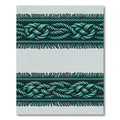 Teal Nautical Rope Border Fringe Rug