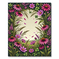 Vibrant Pink Purple Wildflower Meadow Rug