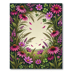 Vibrant Pink Purple Wildflower Meadow Rug