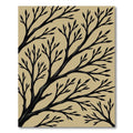 Minimalist Black Branching Tree Earthy Rug