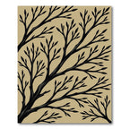 Minimalist Black Branching Tree Earthy Rug