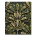 Golden Green Feathered Fan Assemblage Rug