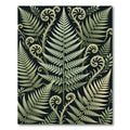 Botanical Fern Leaf Emerald Scroll Rug