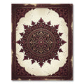 Intricate Burgundy Floral Damask Mandala Rug