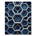 Geometric Navy Sapphire Interlocking Hexagon Rug