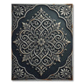 Elegant Slate Gray Ornate Scrollwork Rug
