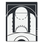 Minimalist Monochrome Abstract Geometric Arc Rug