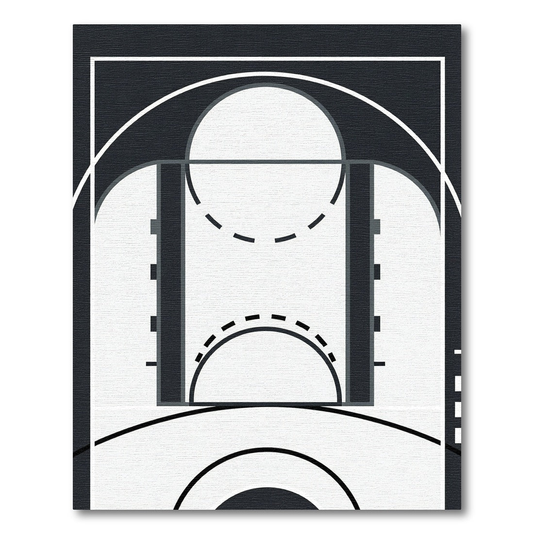 Minimalist Monochrome Abstract Geometric Arc Rug