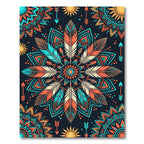Bright Feathered Sun Mandala Rug