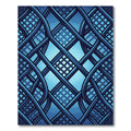 Azure Interwoven Grid Abstract Geometric Rug