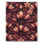 Deep Red Fan Blossom Garden Rug