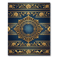 Elegant Navy Royal Gold Floral Medallion Rug