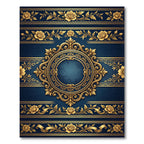Elegant Navy Royal Gold Floral Medallion Rug
