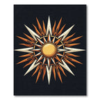 Golden Sunburst Starburst Motif Rug
